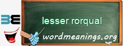 WordMeaning blackboard for lesser rorqual